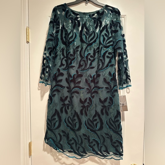 Elegant Green Velvet Dress - Picture 1 of 4